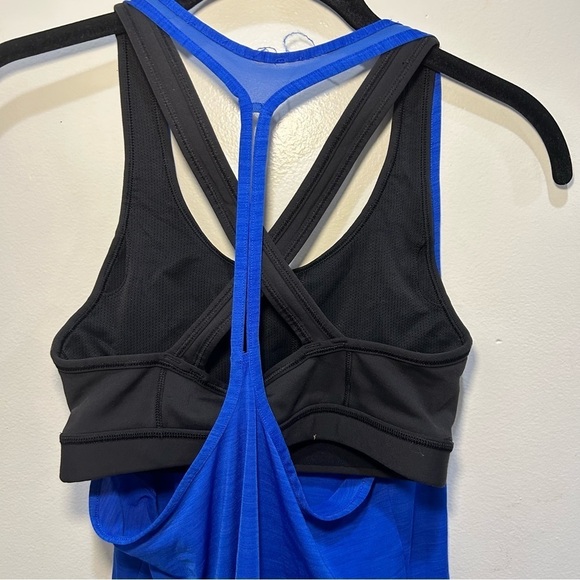 Athleta Blue Tank Top with Black Built in Sports Bra Size XXS - Picture 4 of 6